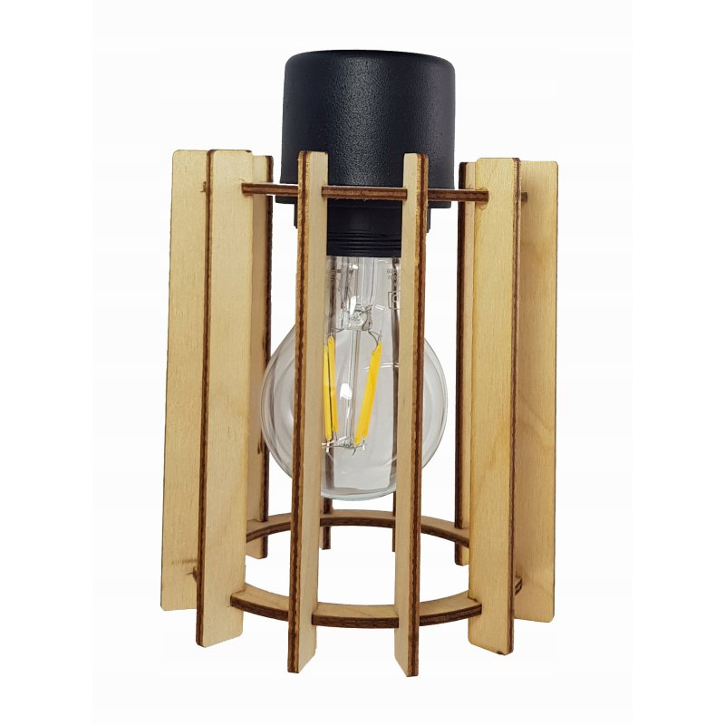 Lampa SUFITOWA żyrandol WISZĄCA LOFT drewno na E27