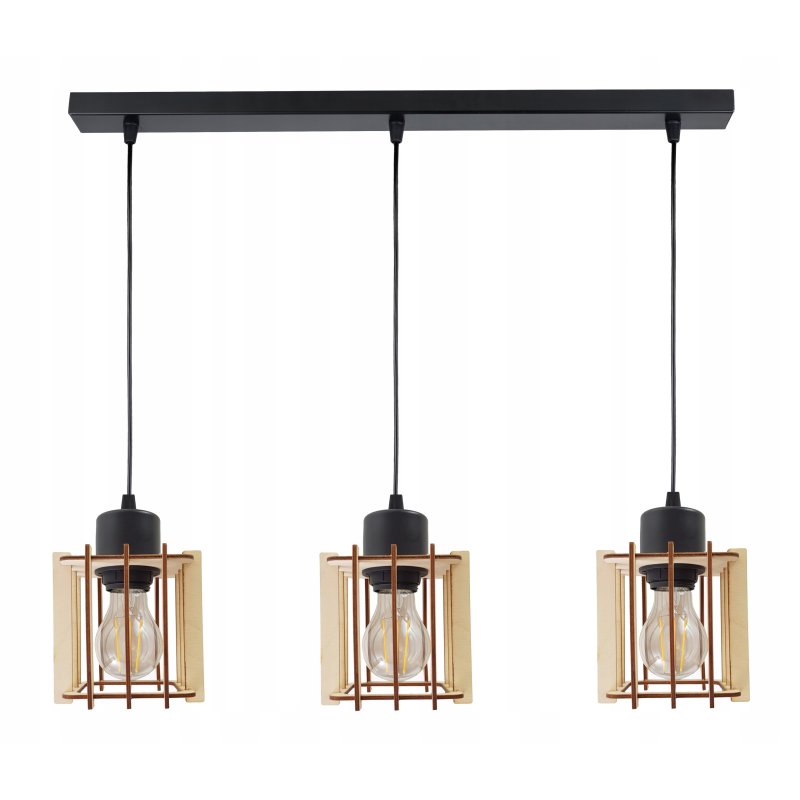 LAMPA WISZĄCA ZWIS żyrandol sufitowa LOFT Drewno 3