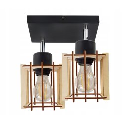 LAMPA WISZĄCA plafon żyrandol sufitowa LOFT Drewno