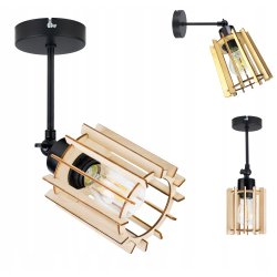 LAMPA plafon sufitowa żyrandol loft WALEC Drewno