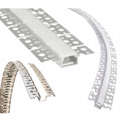 Profil LED Aluminiowy RUCHOMY GIĘTY do Płyt GK Gipsowych Regips + Klosz 2m