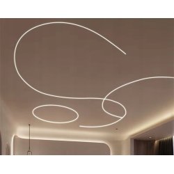 Profil LED Aluminiowy RUCHOMY GIĘTY do Płyt GK Gipsowych Regips + Klosz 2m