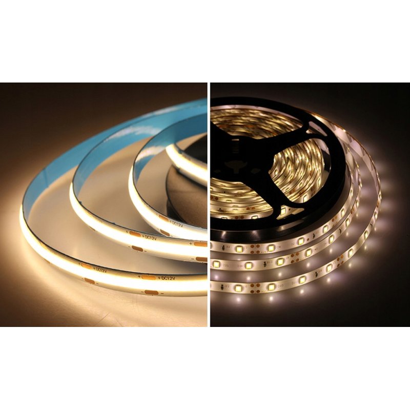 Taśma LED COB 24V 12W 8mm 528 d/mb Neon ZIMNY 1m z rolki 30m cięty co 1mm