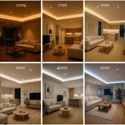 Taśma LED COB 24V 12W 8mm 528 d/mb Neon ZIMNY 1m z rolki 30m cięty co 1mm