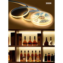 Taśma LED COB 24V 12W 8mm 528 d/mb Neon CIEPŁY 1m z 30m cięta co 1mm