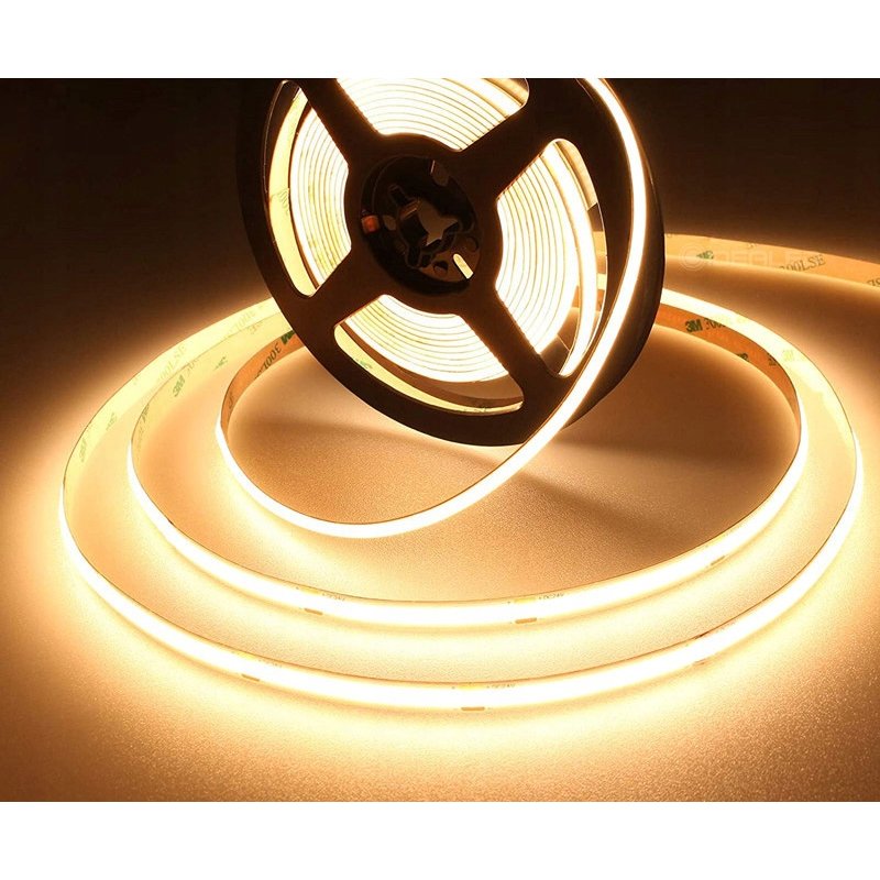 Taśma LED COB 24V 12W 8mm 528 d/mb Neon CIEPŁY 1m z 30m cięta co 1mm