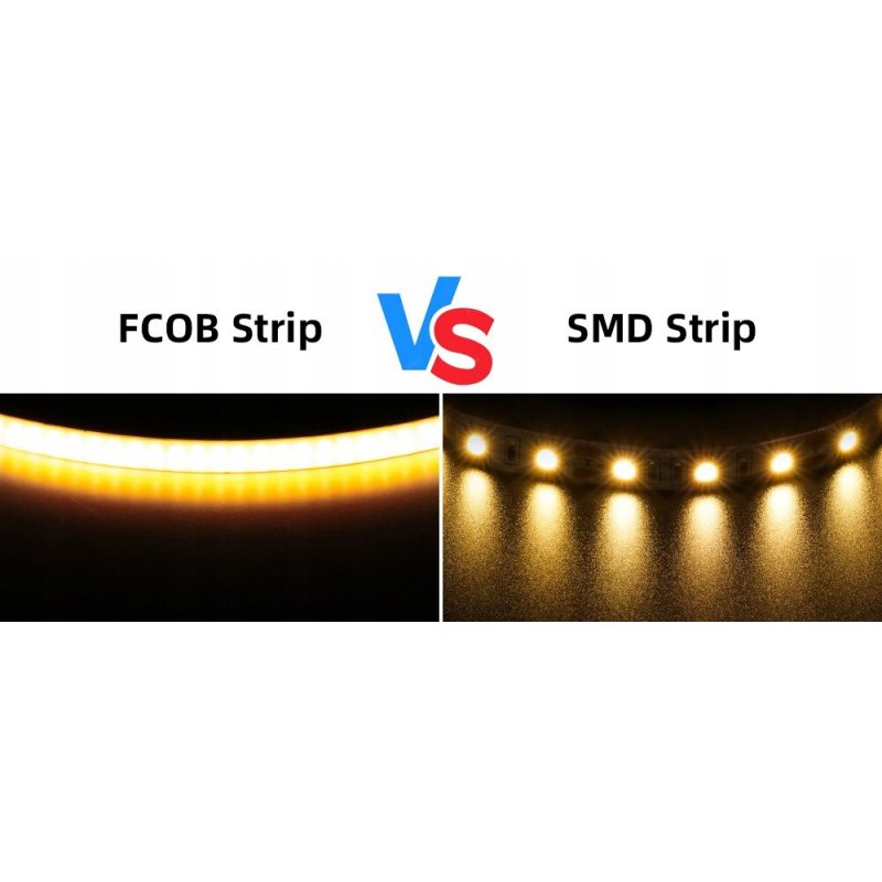 Taśma LED COB WĄSKA 5mm 12V 10W 384diod/m neon linia ŚWIATŁA kolor ŻÓŁTY 1m
