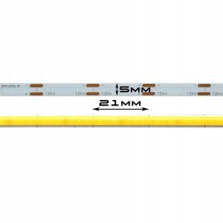 Taśma LED COB WĄSKA 5mm 12V 10W 384diod/m neon linia ŚWIATŁA kolor ŻÓŁTY 1m
