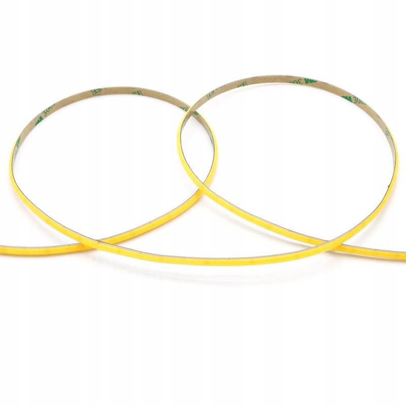 Taśma LED COB WĄSKA 5mm 12V 10W 384diod/m neon linia ŚWIATŁA kolor ŻÓŁTY 1m