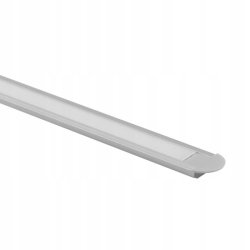 PROFIL aluminiowy WPUSZCZANY srebrny + KLOSZ mleczny zaślepki 3m do led