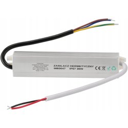 Zasilacz 24V 36W 1,5A wodoodporny do taśm LED IP67 hermetyczny metal