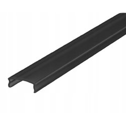 PROFIL aluminiowy NAWIERZCHNIOWY czarny + KLOSZ CIEMNY zaślepki 2m do led