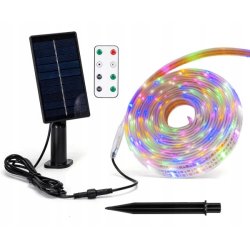 ZESTAW Taśma SOLARNA LED RGB 3mb 30W kolorowa IP65 hermetyczna z pilotem