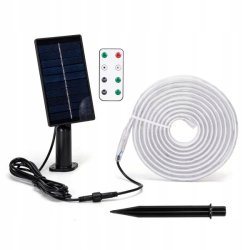 ZESTAW Taśma SOLARNA LED RGB 3mb 30W kolorowa IP65 hermetyczna z pilotem