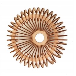 Lampa wisząca żyrandol zwis sufit klosz drewno 3