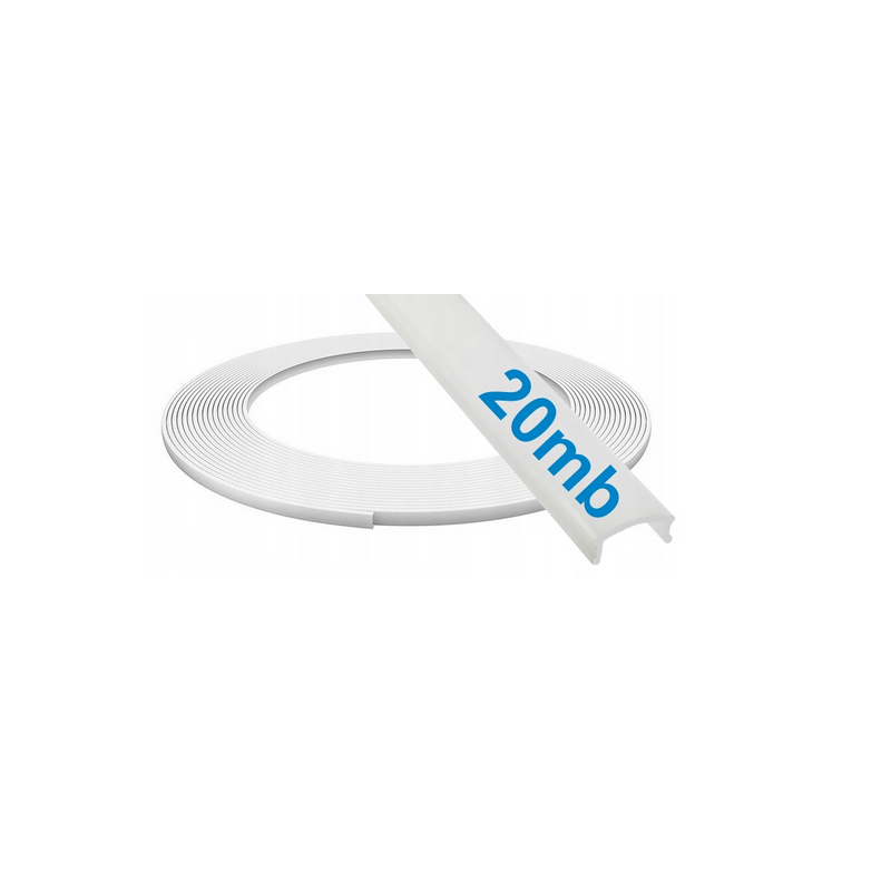 Klosz PCV PMMA do profili ALUMINIOWYCH LED typ A, B, C mleczny rolka 20mb