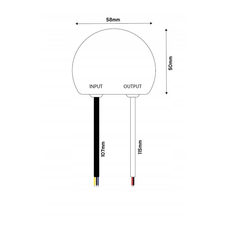 ZASILACZ montażowy do puszki fi60 24V 2,5A 60W do LED wodoodporny IP67