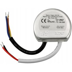 ZASILACZ montażowy do puszki fi60 24V 2,5A 60W do LED wodoodporny IP67