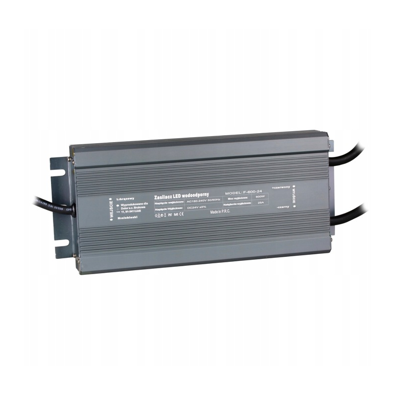 ZASILACZ HERMETYCZNY PROFESJONALNY 24V 600W 25A wodoodporny taśm LED IP67