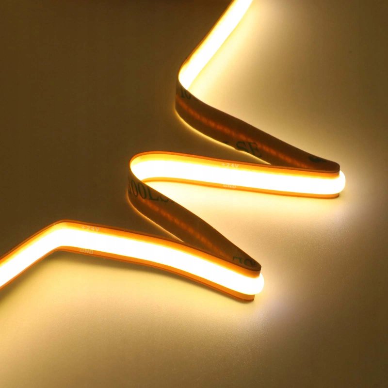 Taśma LED COB 24V 9W 8mm 480d/mb Neon CIEPŁY 1m FREE CUT cięta co 1mm