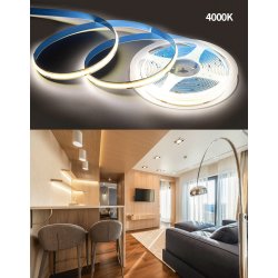 Taśma LED COB 24V 9W 8mm 480d/mb Neon NEUTRALNY 1m FREE CUT cięta co 1mm
