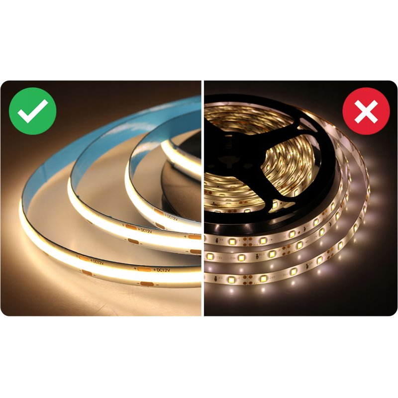 1mb TAŚMA LED COB 48V 8W IP67 NEON PRO linia CIEPŁA termococon wodoodporna