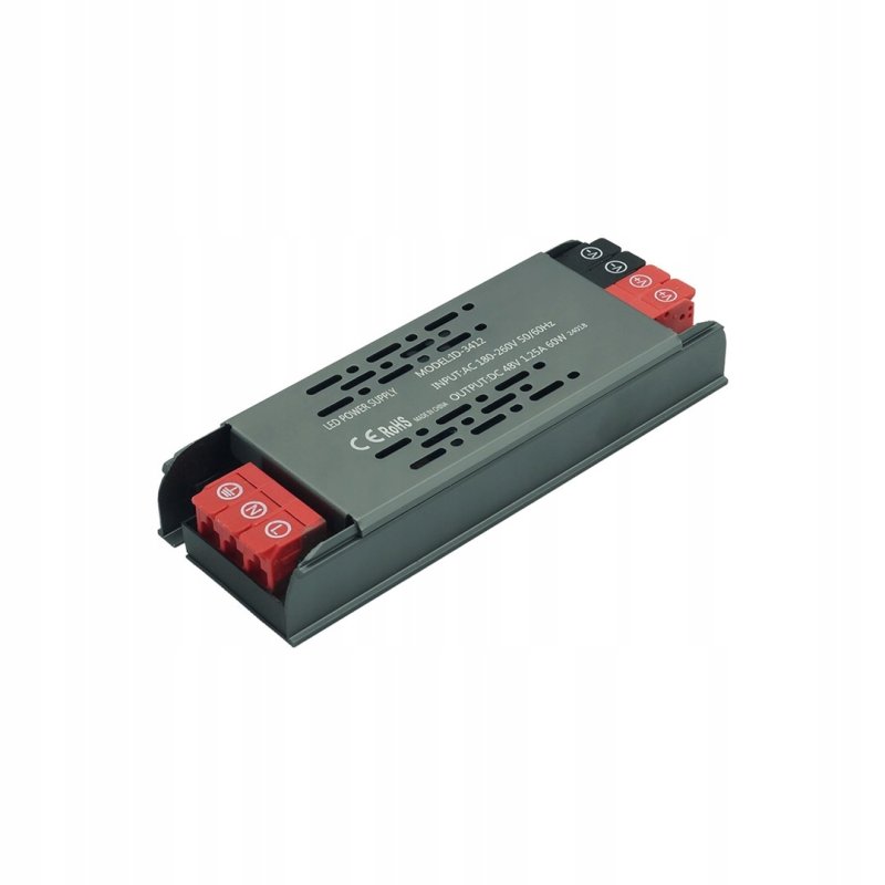Zasilacz PROFESJONALNY płaski 48V 1,25A 60W IP20 SUPER SLIM do taśm led