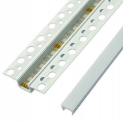 Zestaw PROFIL LED ALUMINIOWY do PŁYT karton-gips GK GIPSOWYCH + klosz 2m