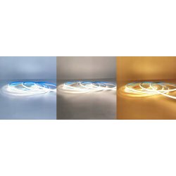 Taśma LED COB wąska 5mm 24V 600 diod 12W na 1mb linia neon mutiwhite CCT