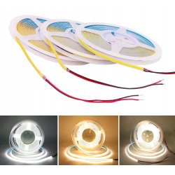 Taśma LED COB WĄSKA 5mm 12V 384diod/m neon linia ŚWIATŁA BIAŁY NEUTRALNY 5m