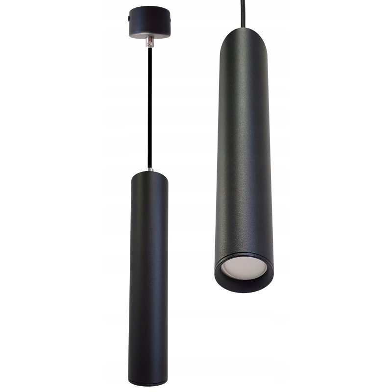 LAMPA WISZĄCA ZWIS żyrandol sufitowa TUBA 50cm na GU10 czarna
