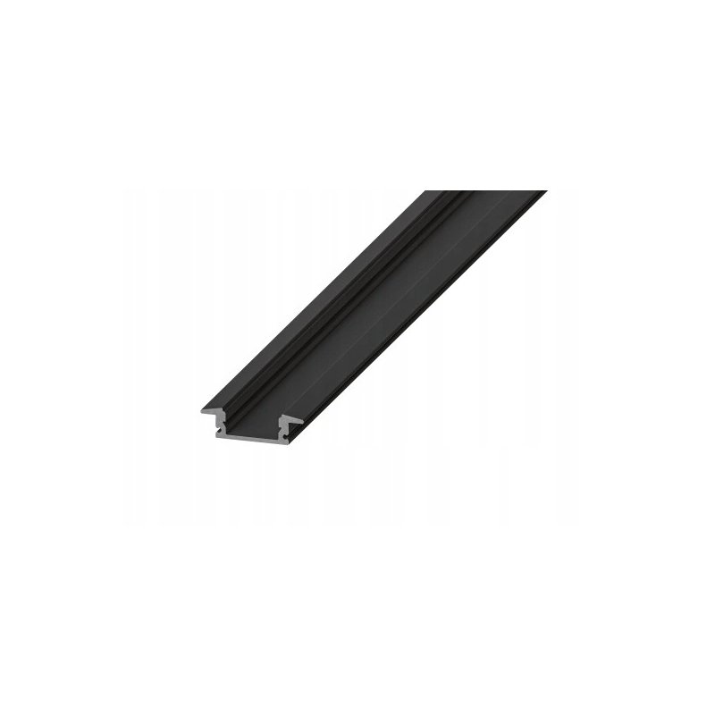 Zestaw PROFIL ALUMINIOWY czarny wpuszczany slim eko do taśm LED 2m + KLOSZ