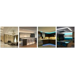 Zestaw PROFIL ALUMINIOWY czarny wpuszczany slim eko do taśm LED 2m + KLOSZ