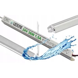 Zasilacz napięciowy 24V 36W 1,5A IP67 WODOODPORNY ultra slim do taśm LED