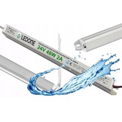 Zasilacz napięciowy 24V 48W 2A IP67 WODOODPORNY ultra slim do taśm LED