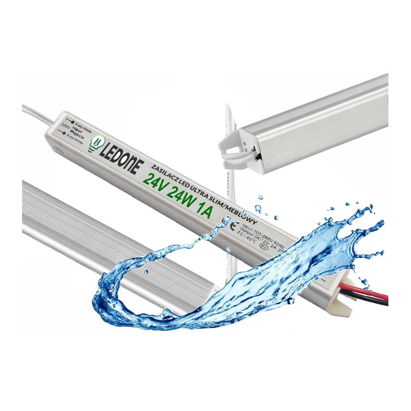 Zasilacz napięciowy 24V 24W 1A IP67 WODOODPORNY ultra slim do taśm LED