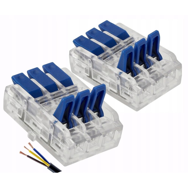 2x Szybkozłączka Elektryczna Przelotowa 3-torowa 4mm ZŁĄCZKA zacisk prosta