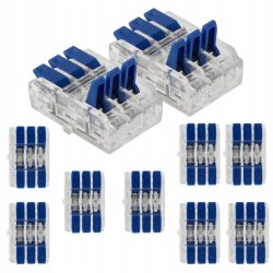 10x Szybkozłączka Elektryczna Przelotowa 3-torowa 4mm ZŁĄCZKA zacisk prosta
