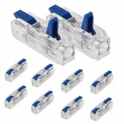 10x Szybkozłączka Elektryczna Przelotowa 1-torowa 4mm ZŁĄCZKA zacisk prosta