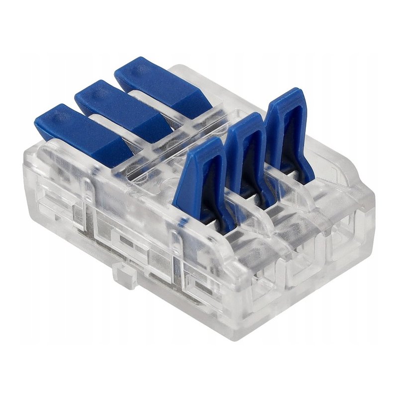 10x Szybkozłączka Elektryczna Przelotowa 3-torowa 4mm ZŁĄCZKA zacisk prosta