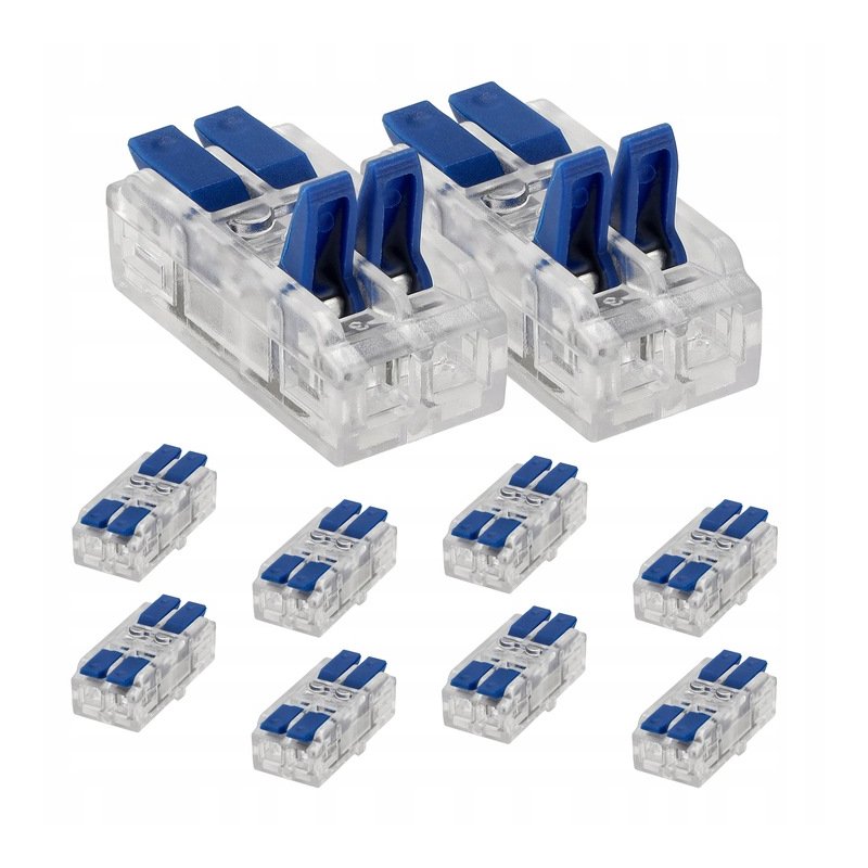 10x Szybkozłączka Elektryczna Przelotowa 2-torowa 4mm ZŁĄCZKA zacisk prosta