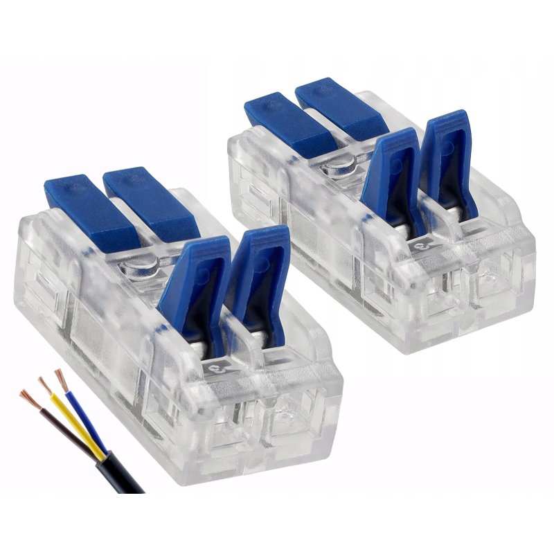 2x Szybkozłączka Elektryczna Przelotowa 2-torowa 4mm ZŁĄCZKA zacisk prosta