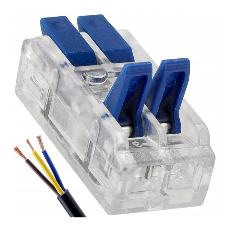 10x Szybkozłączka Elektryczna Przelotowa 2-torowa 4mm ZŁĄCZKA zacisk prosta