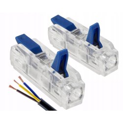 2x Szybkozłączka Elektryczna Przelotowa 1-torowa 4mm ZŁĄCZKA zacisk prosta