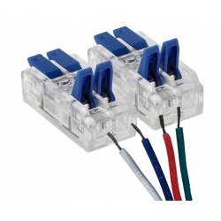 Złączka szybka zasisk przelotowa 4-torowa łącznik do taśm led RGB cob smd
