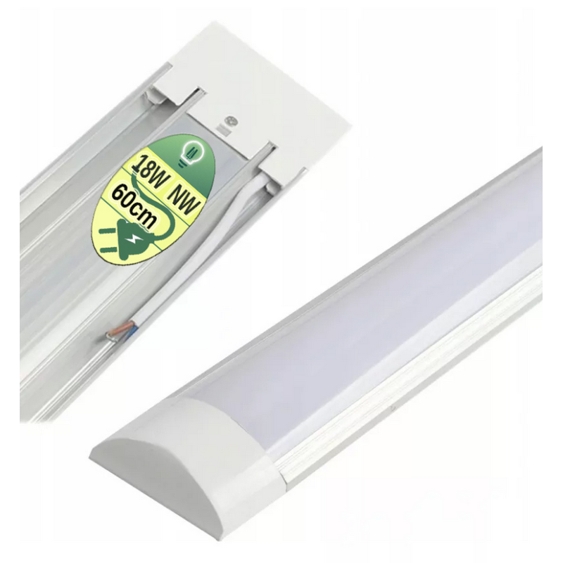 Lampa natynkowa LED 18W oprawa 60cm panel świetlówka Ultra SLIM NEUTRALNA