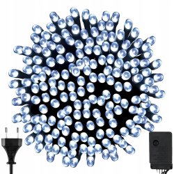 LAMPKI Choinkowe premium łańcuch 16m 200 LED biały zimny wewnętrzne ZIMNE