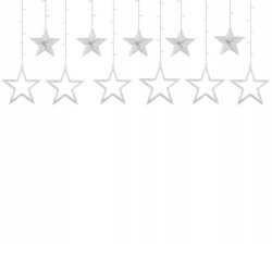 KURTYNA ŚWIETLNA lampki LED GWIAZDKI GIRLANDA sieciowa MULTIKOLOR 3M OKNO