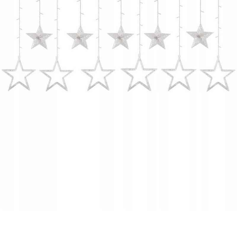 KURTYNA ŚWIETLNA lampki LED GWIAZDKI GIRLANDA sieciowa MULTIKOLOR 3M OKNO