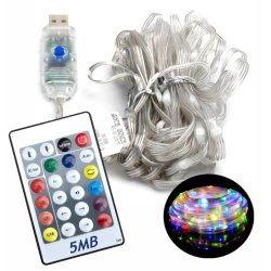 MAGICZNE LAMPKI CHOINKOWE TAŚMA LED RGB 1MLN KOLORÓW 50 LED 5m na USB DC5V